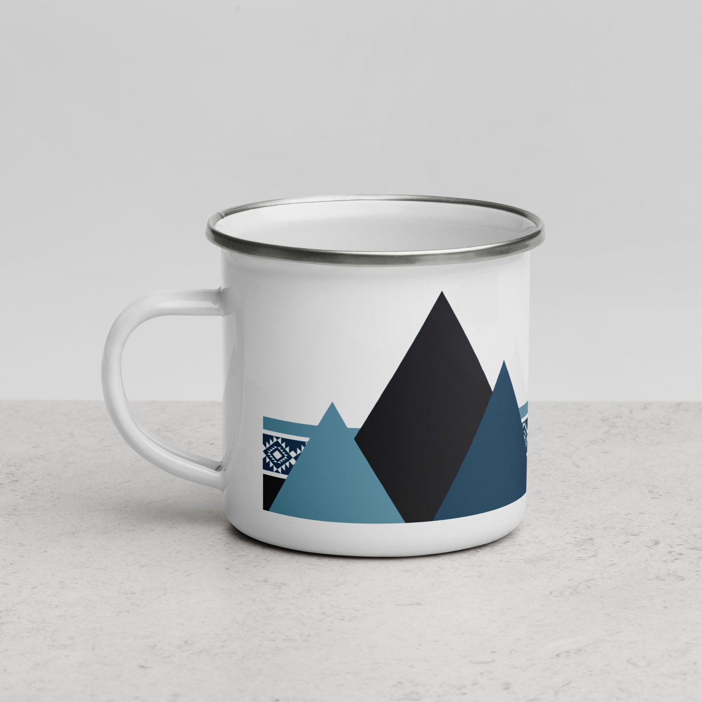 aztec turquoise camping mug