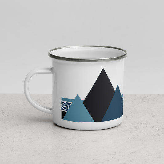 aztec turquoise camping mug